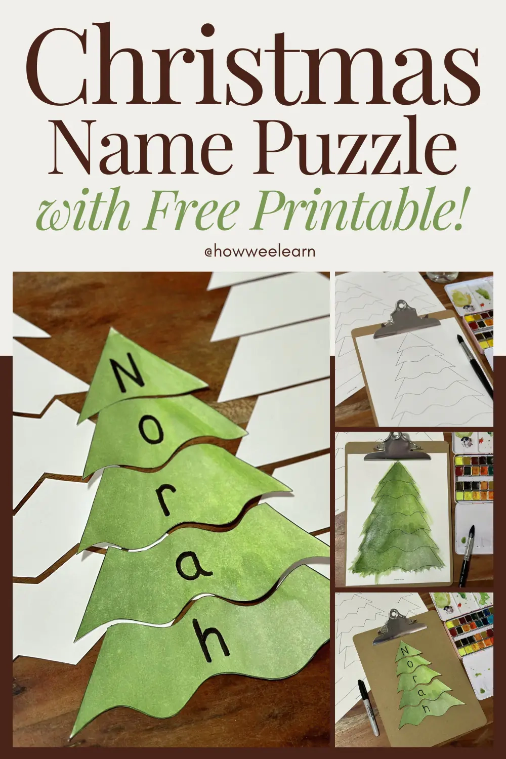 Preschool Christmas Projects Name Puzzles How Wee Learn