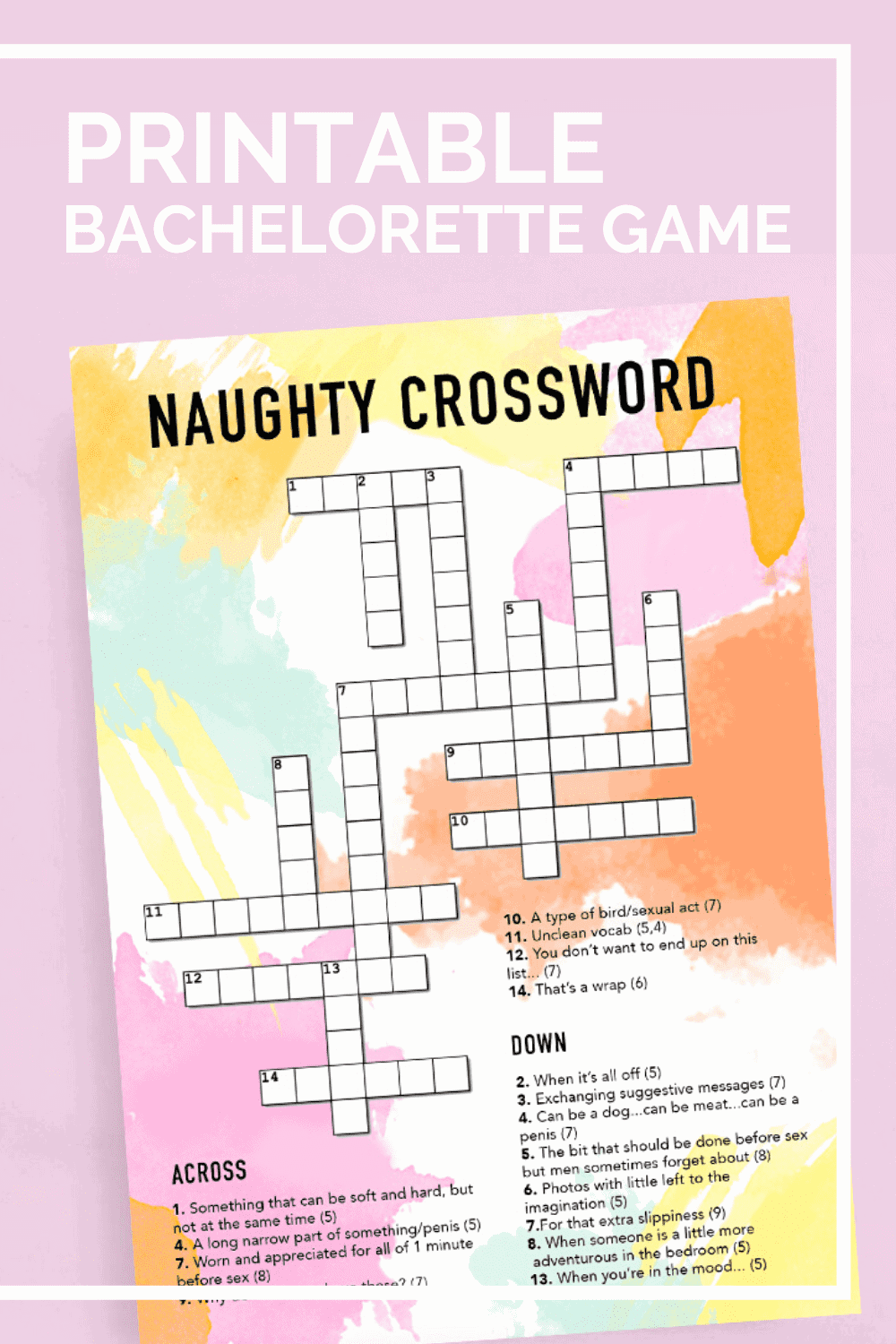 PRINT THIS NAUGHTY CROSSWORD GAME FOR A FUN BACHELORETTE PARTY ACTIVITY Bespoke Bride Wedding Blog