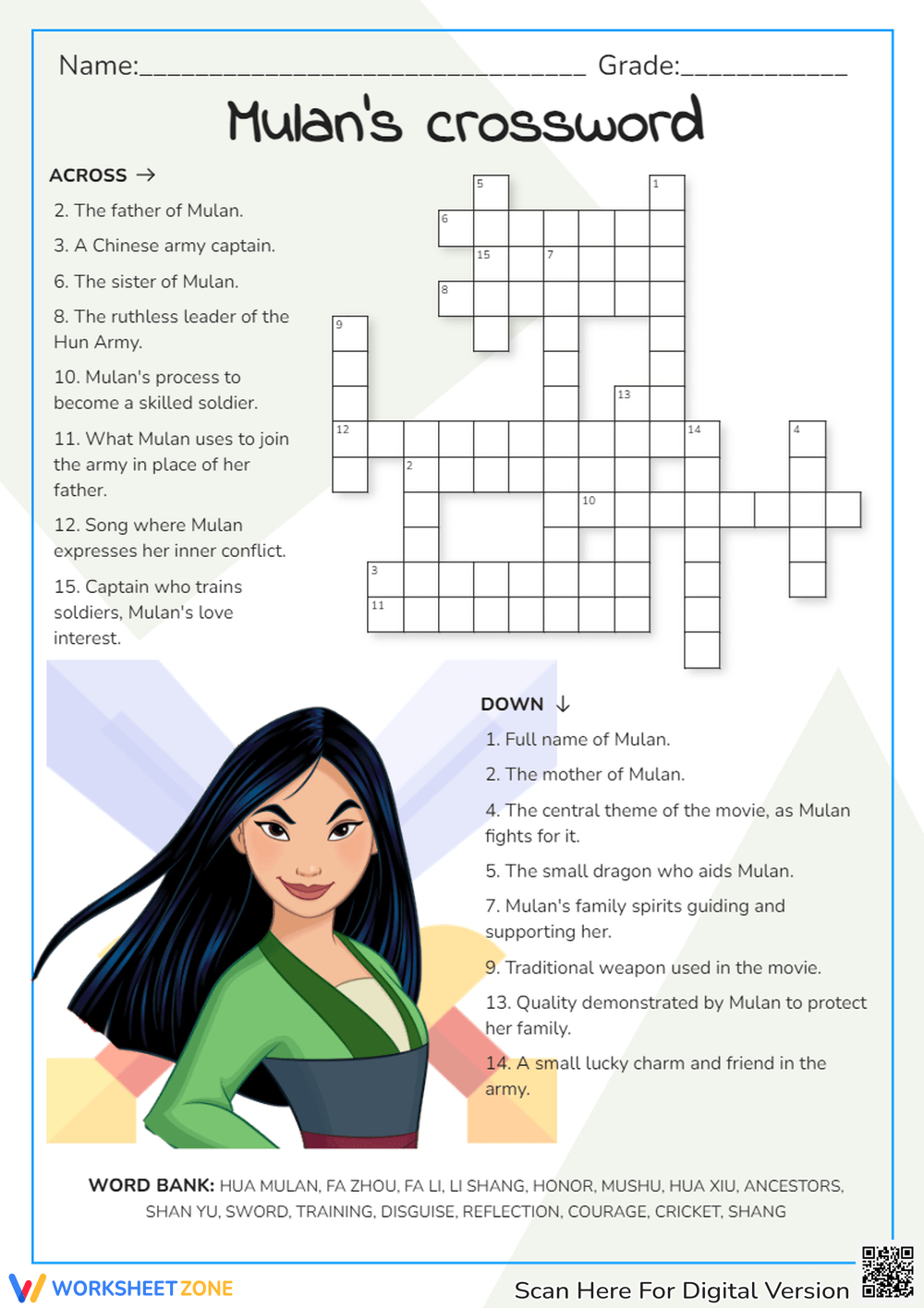 Printable 1st Grade Disney Crossword Puzzles Worksheets