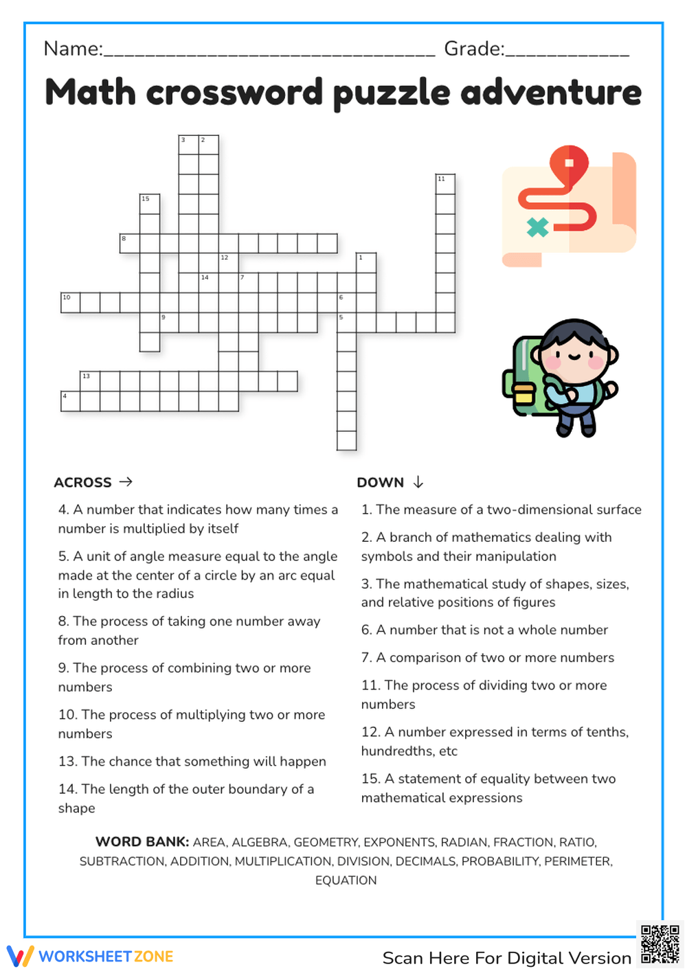 Printable 5th Grade Crossword Worksheets Download