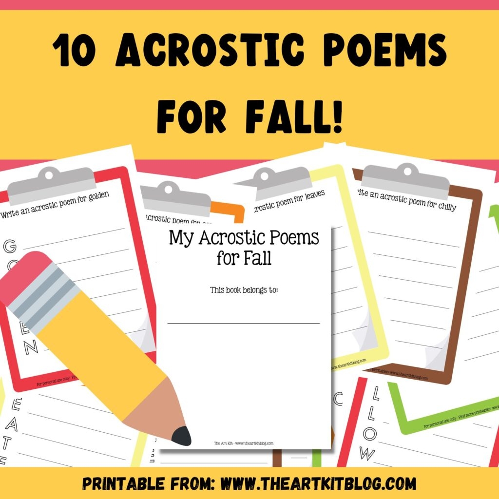 Printable Acrostic Poems For Fall FREE The Art Kit