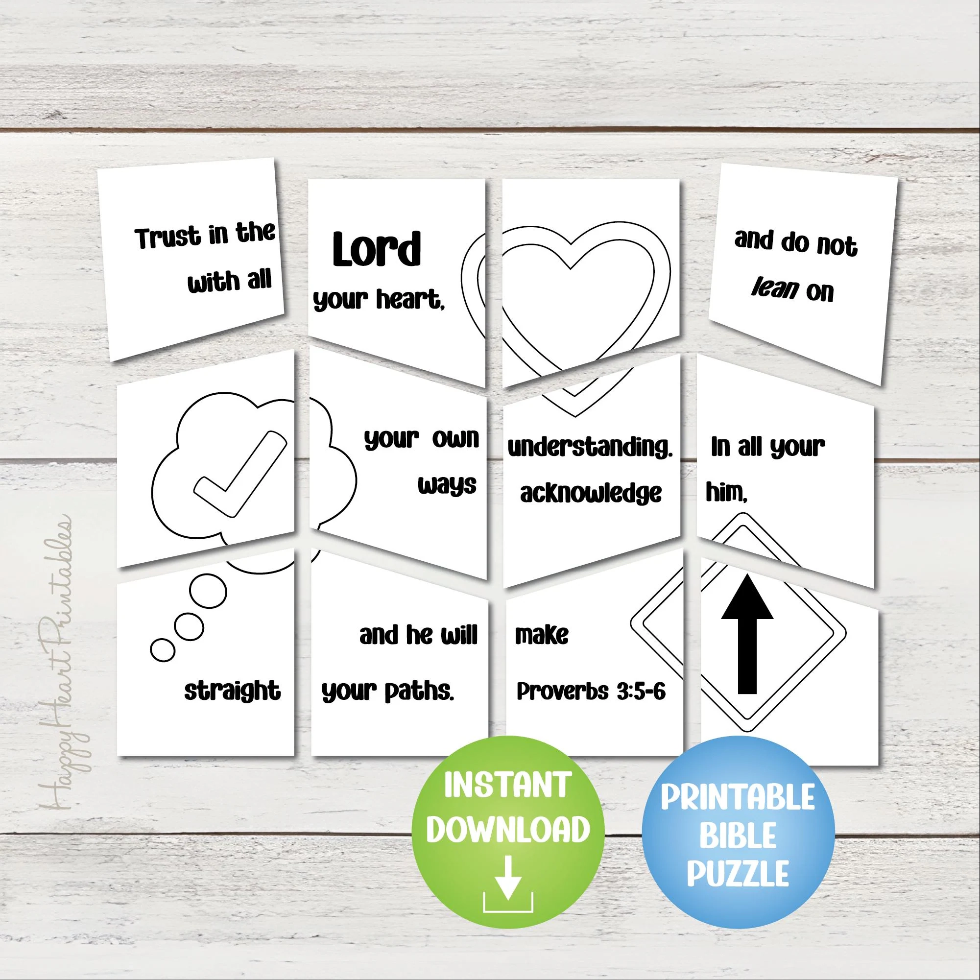 Printable Bible Verse Puzzle Proverbs 3 5 Etsy