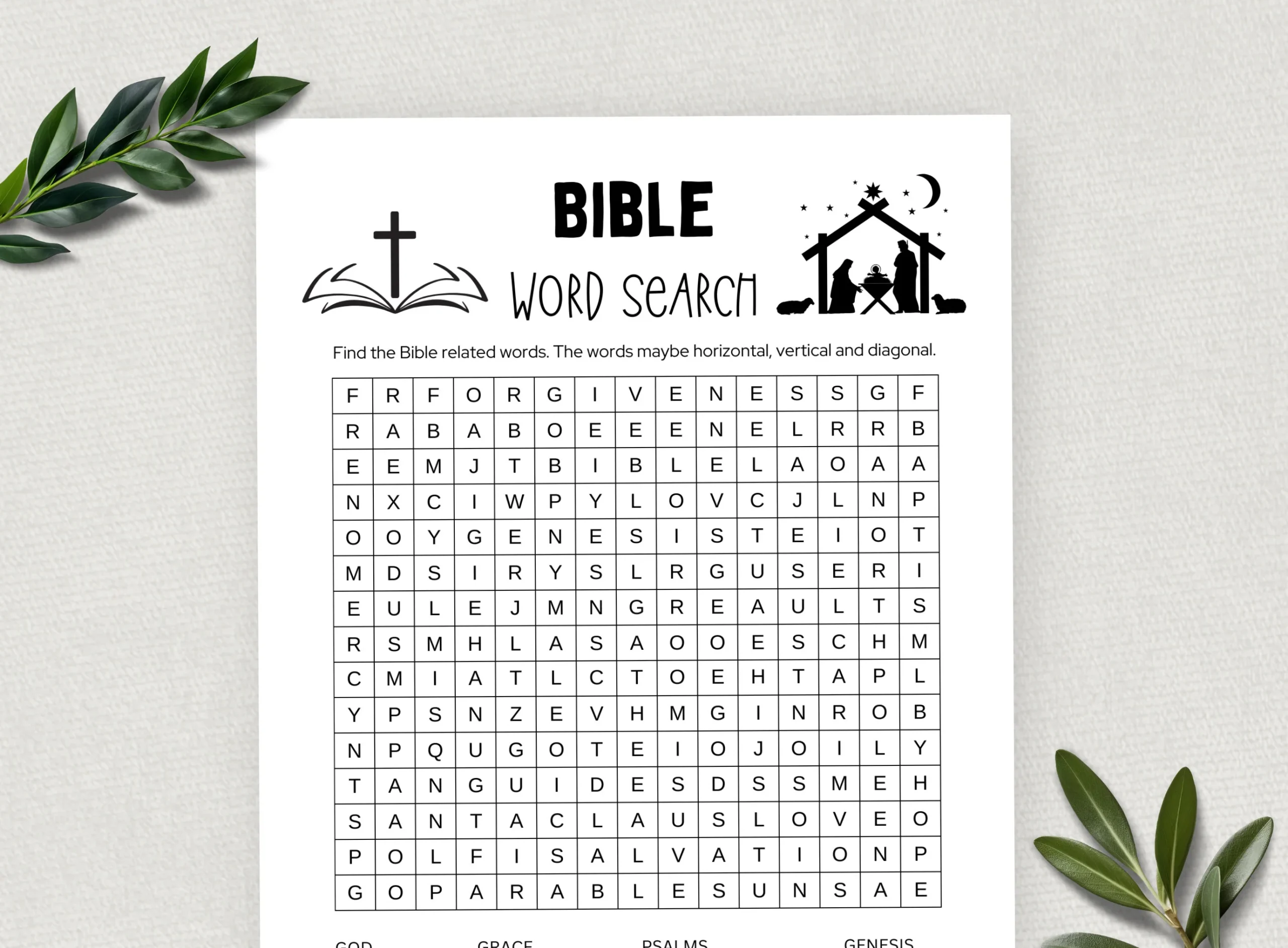 Printable Bible Word Search Word Search Game Fun Christian Youth Group Game Sunday School Church Study Activity For Kids And Adults Etsy Israel