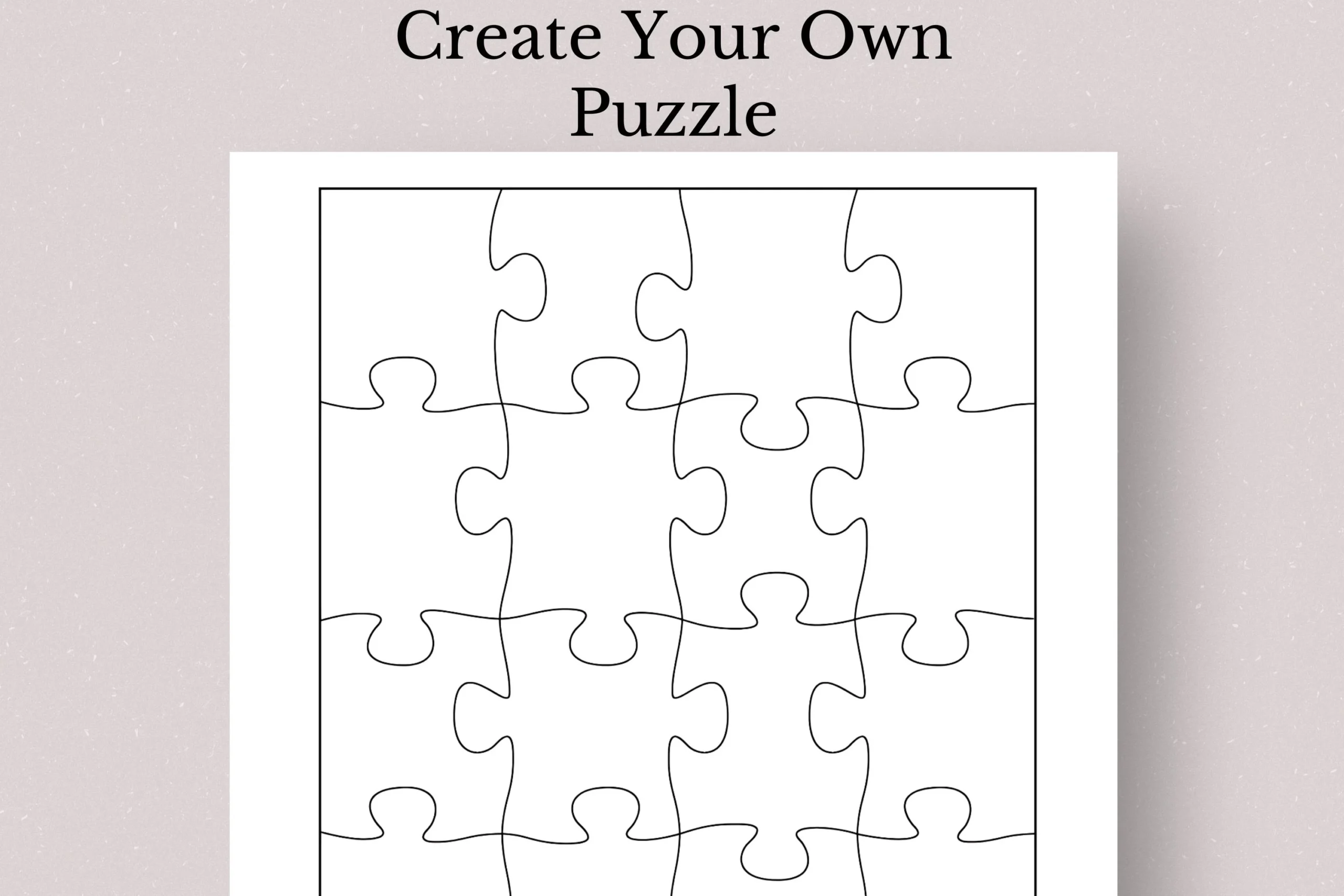 Printable Blank Puzzle Template DIY Kids Craft PDF Etsy Australia