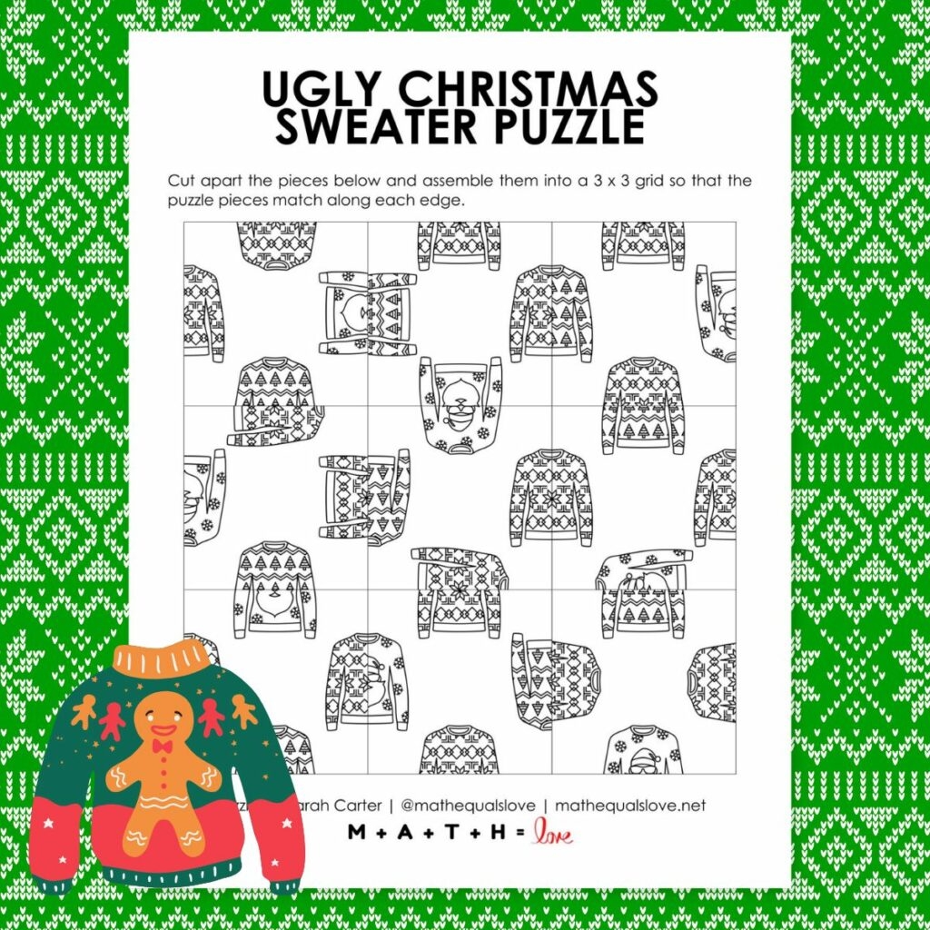 Printable Christmas Puzzles And Games Math Love