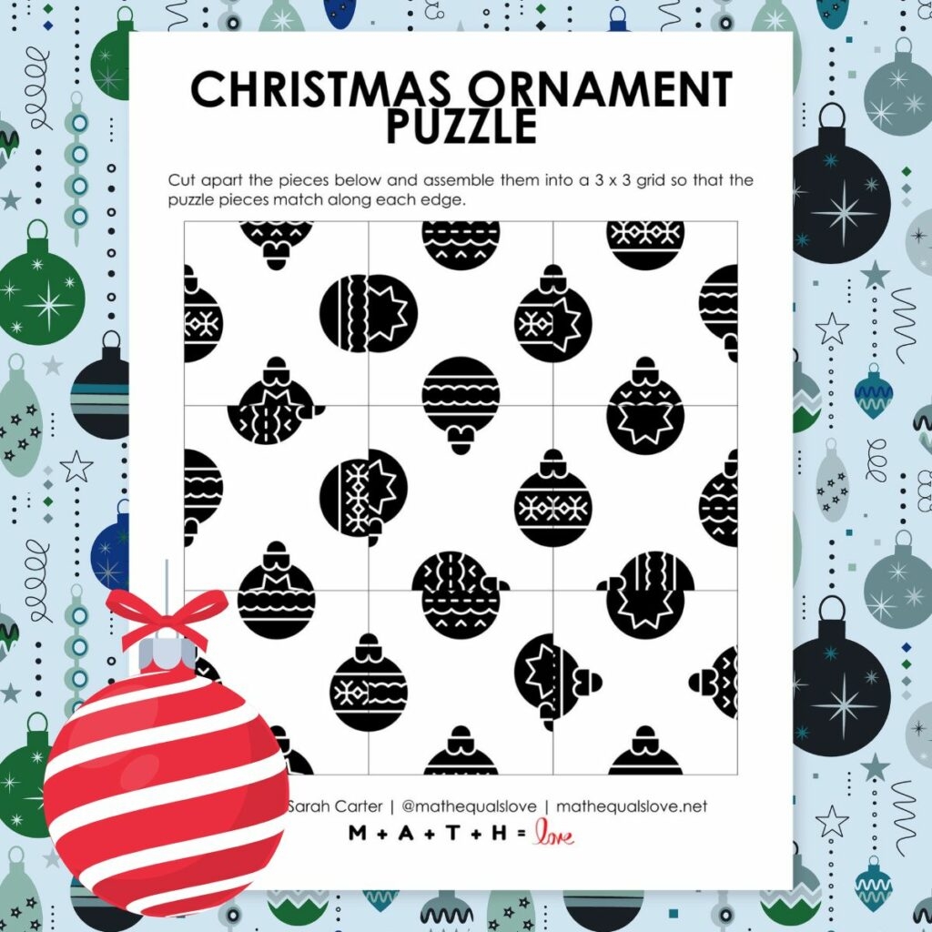 Printable Christmas Puzzles And Games Math Love