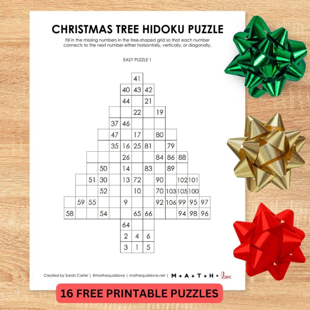Printable Christmas Puzzles And Games Math Love