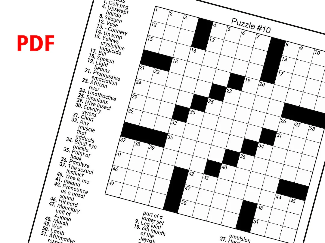 Printable Crossword Puzzles For Adults Seniors 100 Pages digital Download Etsy