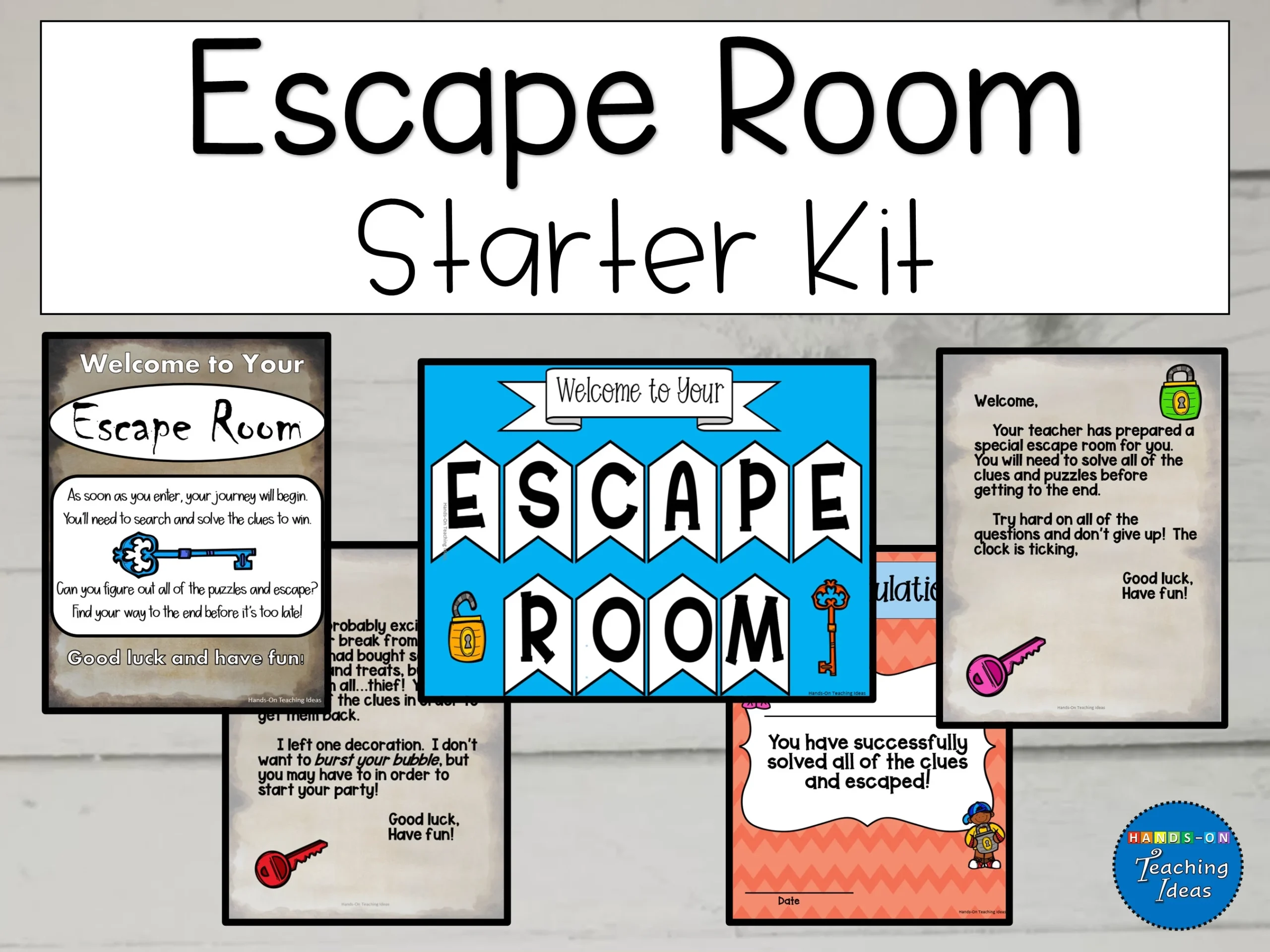 Printable Escape Room Starter Kit Family Game Night digital Download Etsy