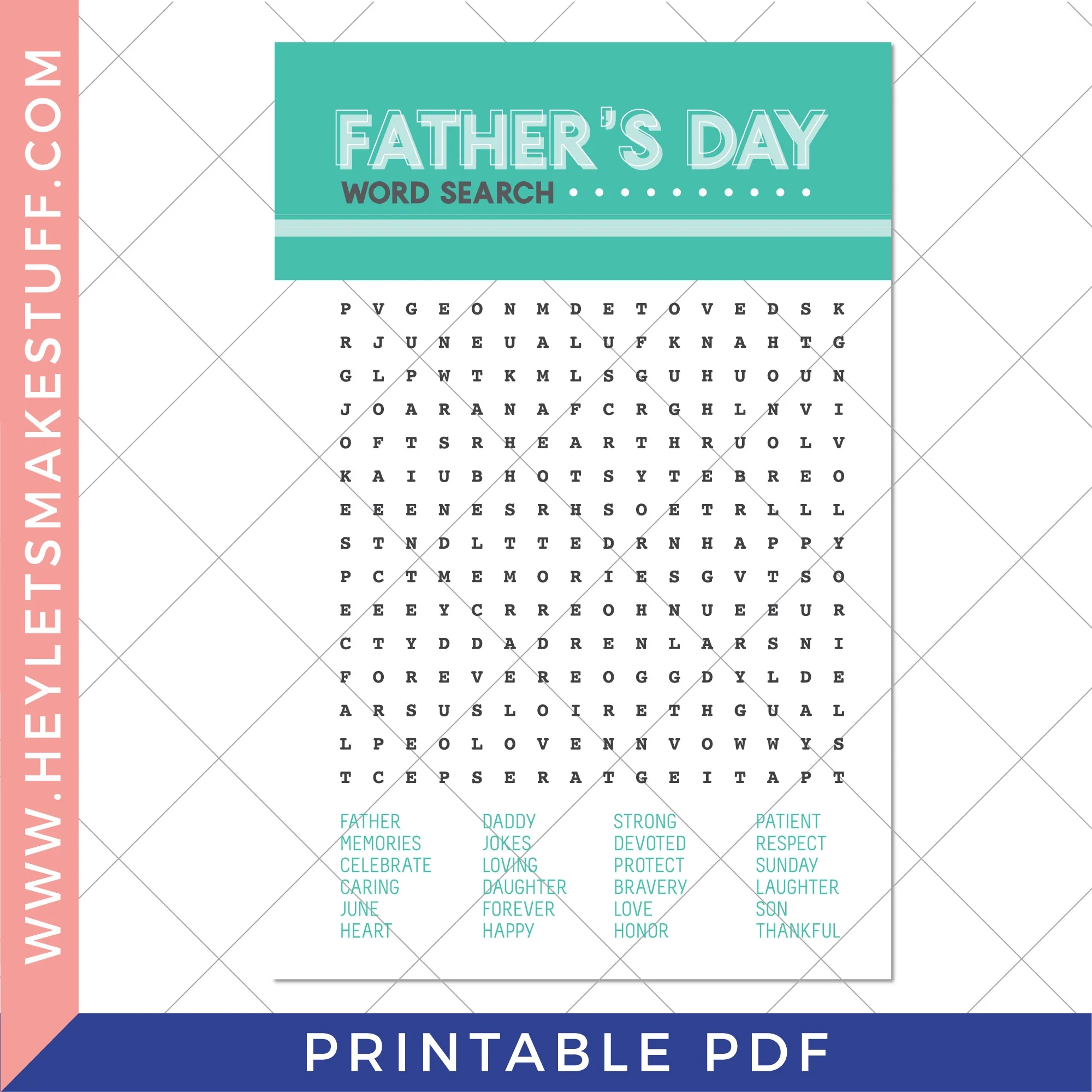Printable Father s Day Word Search Hey Let s Make Stuff