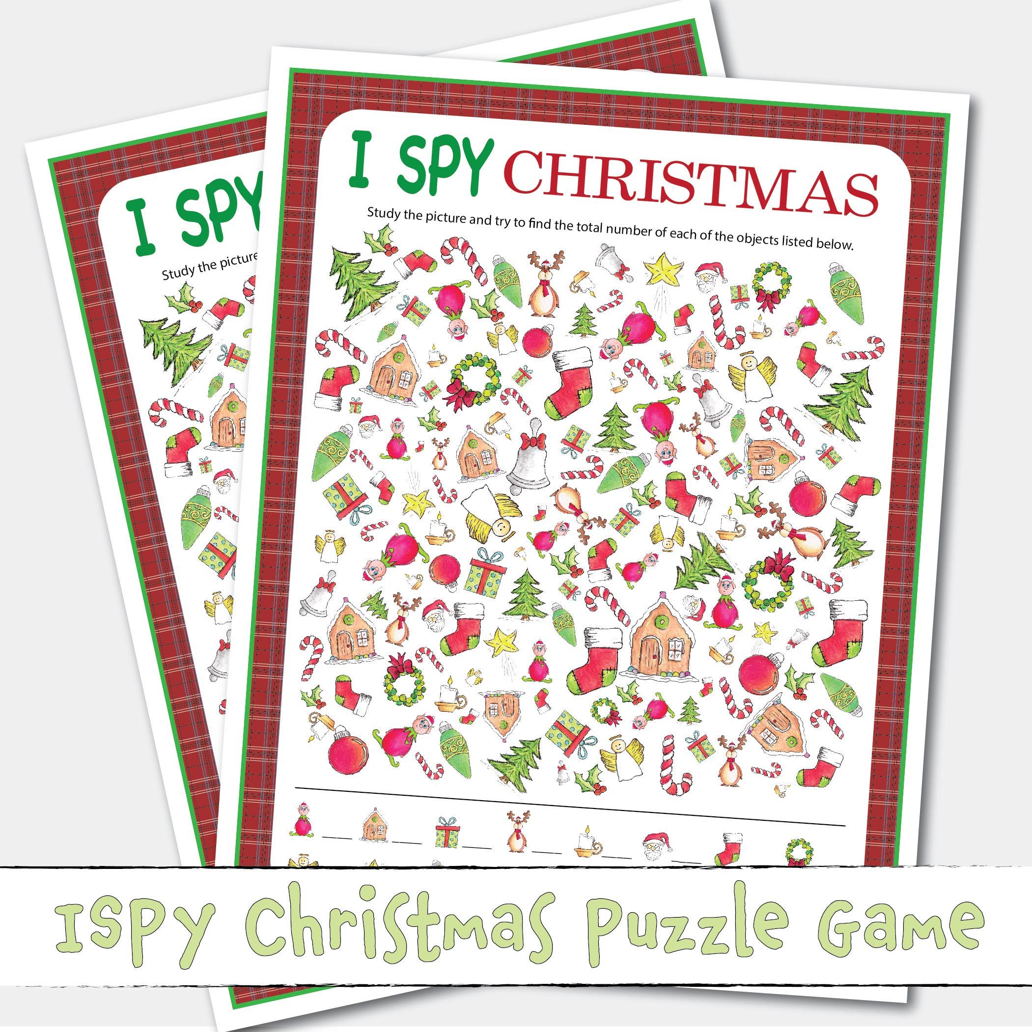 Printable I SPY Christmas Look And Find Puzzle Game Etsy Australia