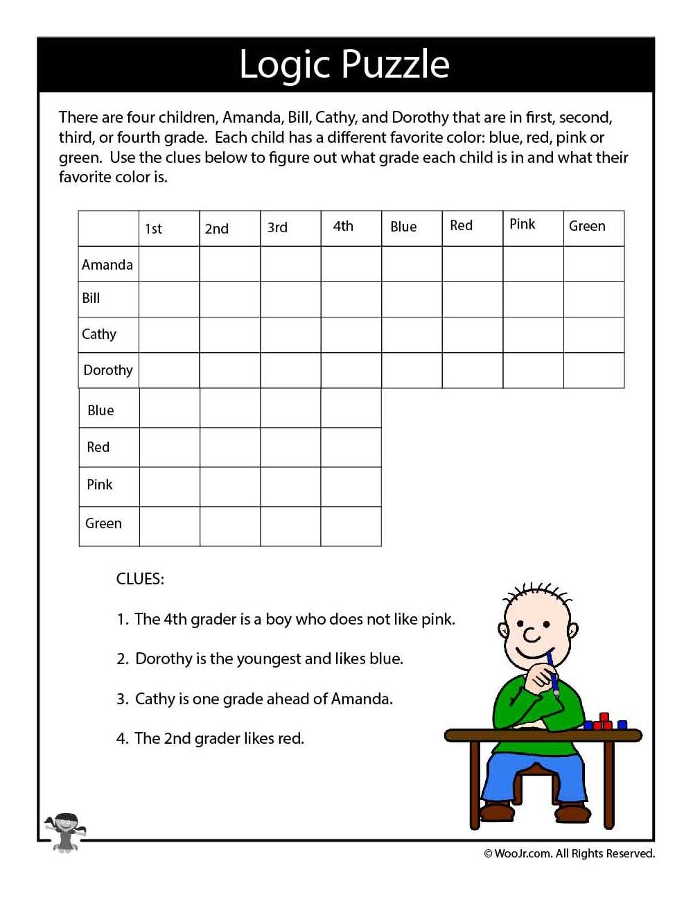 Printable Logic Puzzles For Kids Woo Jr Kids Activities Worksheets Library