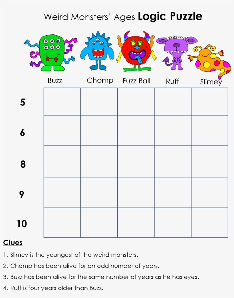 Printable Logic Puzzles Kids Math Logic Puzzle Transparent PNG 1224x1516 Free Download On NicePNG