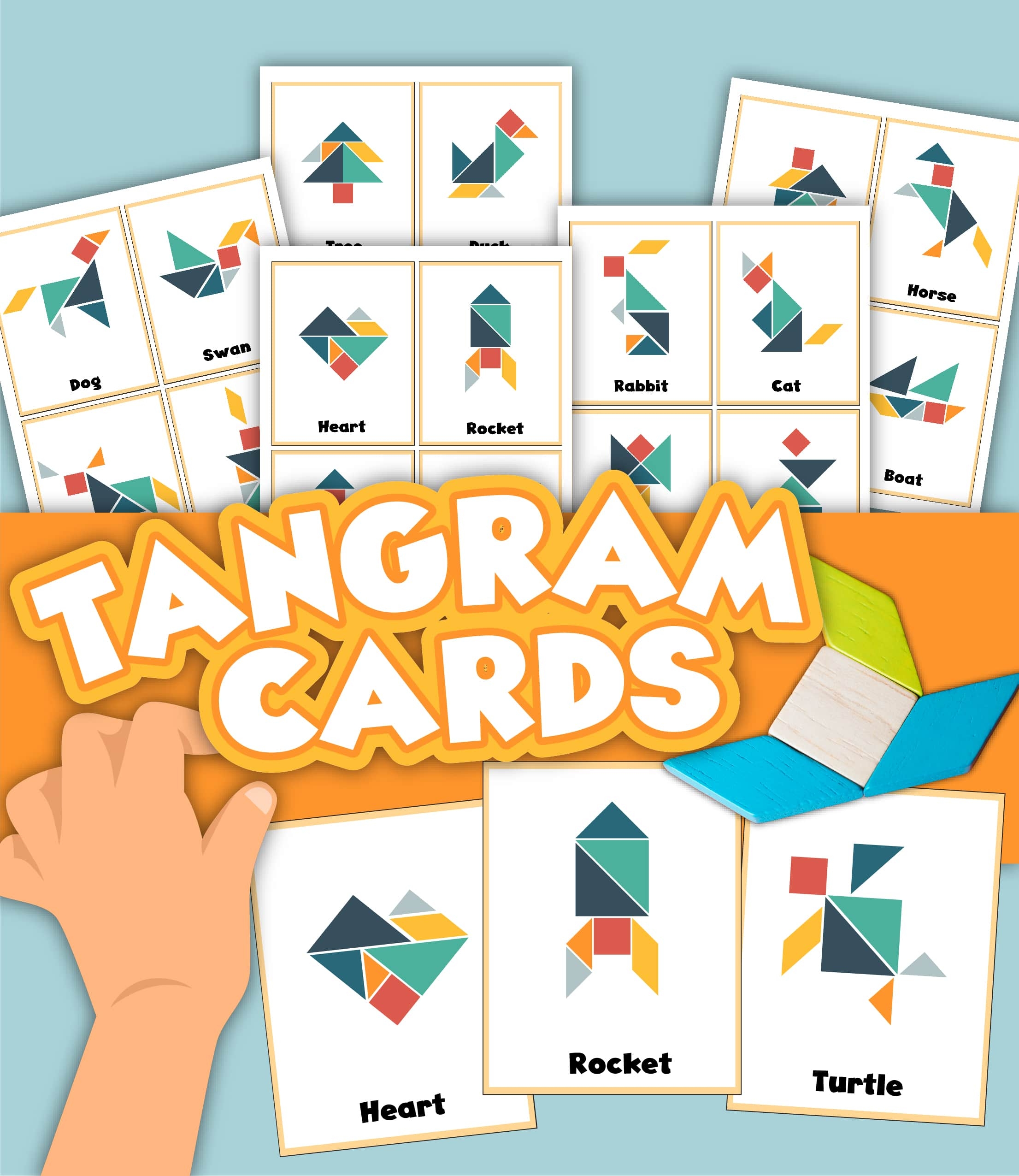 Printable Tangram Challenge Cards Only Passionate Curiosity
