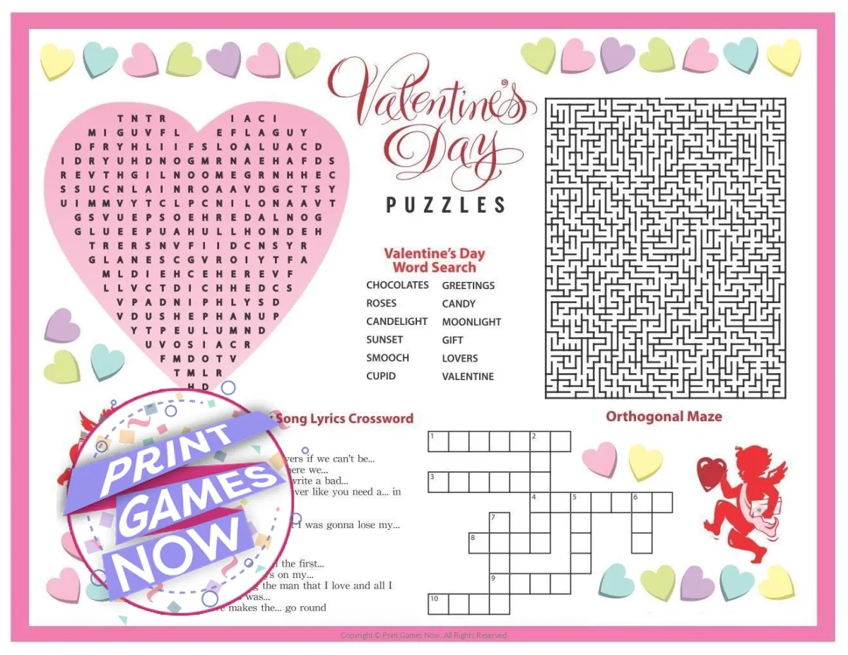 Printable Valentine s Day Puzzles Party Game Print Games Now