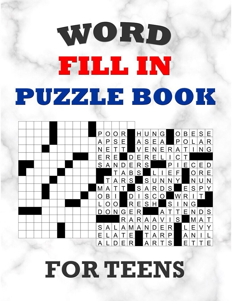 Printable Word Fill In Puzzle Book For Teens Easy To Read digital Download Etsy Australia