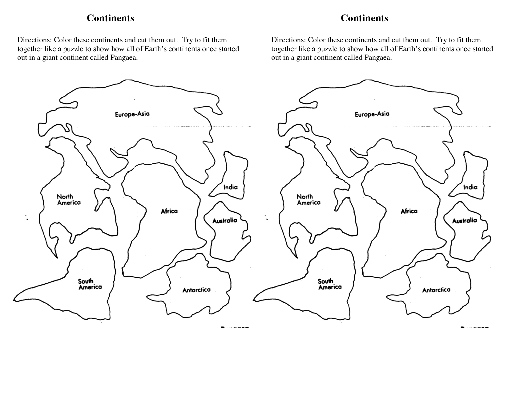 Puzzle Of The 7 Continents Printable Printable Art Activities