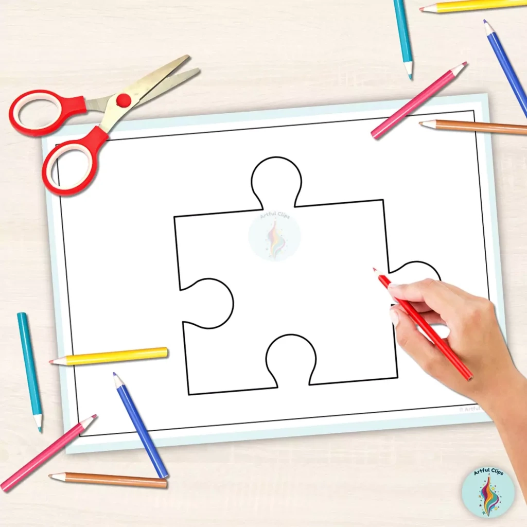 Puzzle Piece Template Blank Jigsaw Pieces Autism Activity