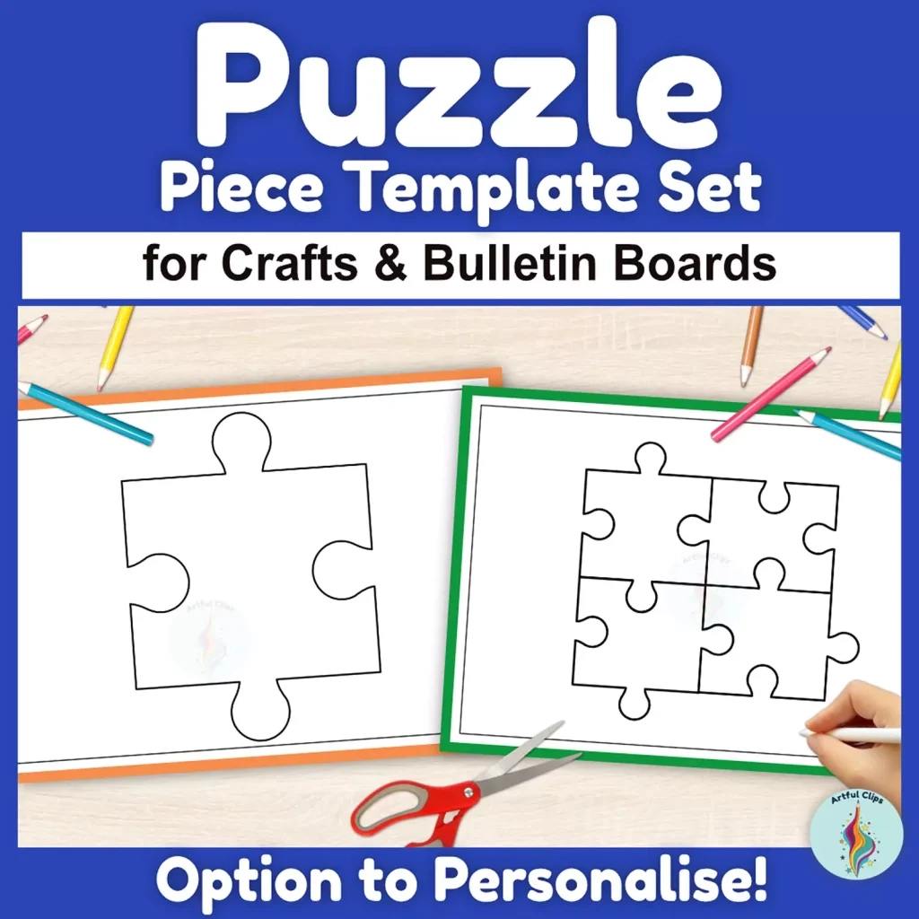 Puzzle Piece Template Blank Jigsaw Pieces Autism Activity