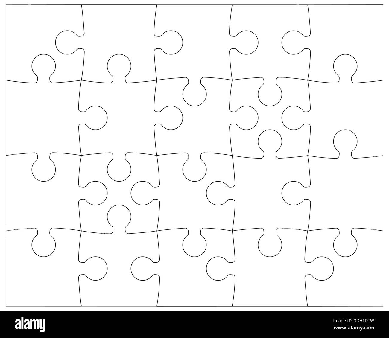 Puzzle Twenty Pieces Rectangle Printable Contour Isolated On White Background Jigsaw Puzzle Game Template With Angles Puzzle Outline 20 Pieces Stock Vector Image Art Alamy