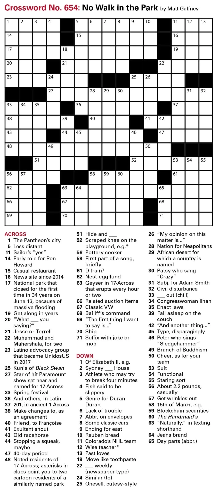 Puzzles Printable Crossword Issue July 1 2022