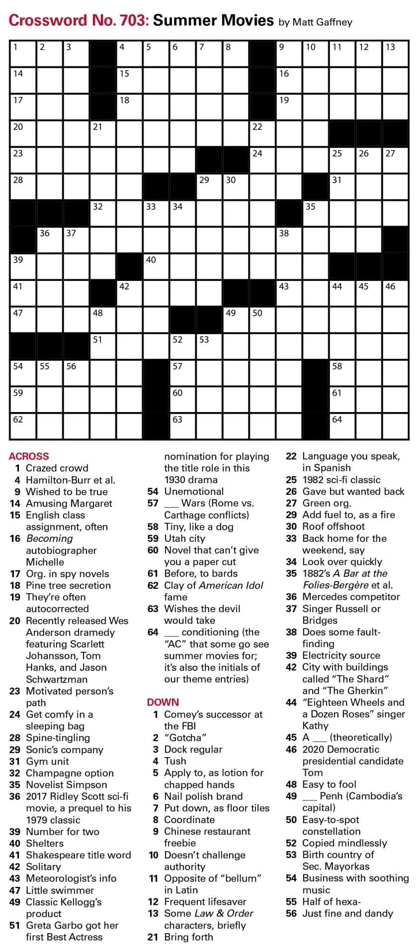 Puzzles Printable Crossword Issue July 7 July 14 2023