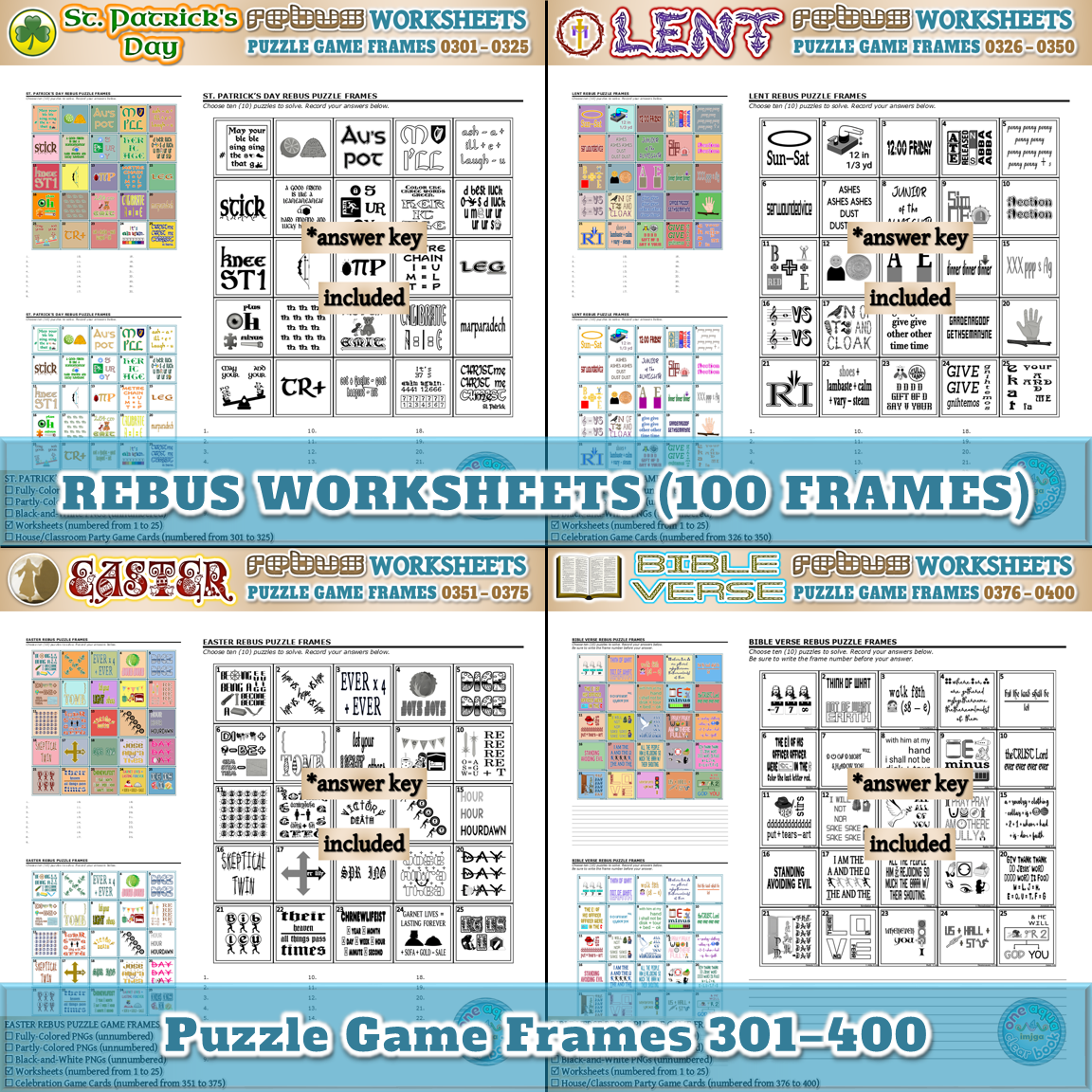 Rebus Puzzle Game Frames 301 400 Worksheets Made By Teachers