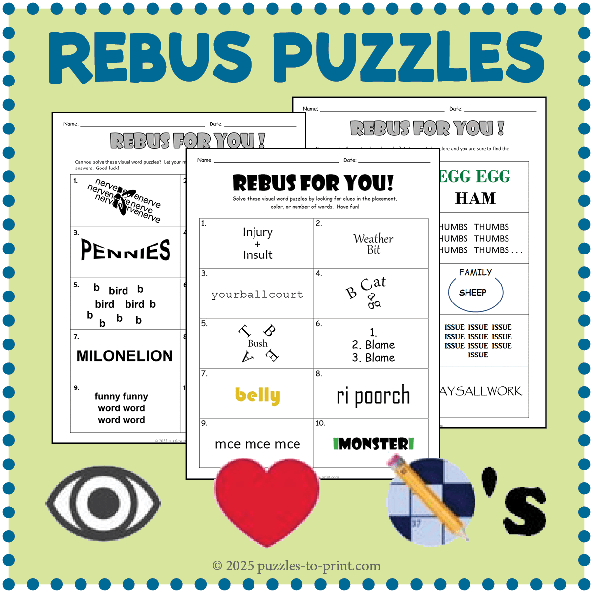 Rebus Puzzles From Puzzle To Print