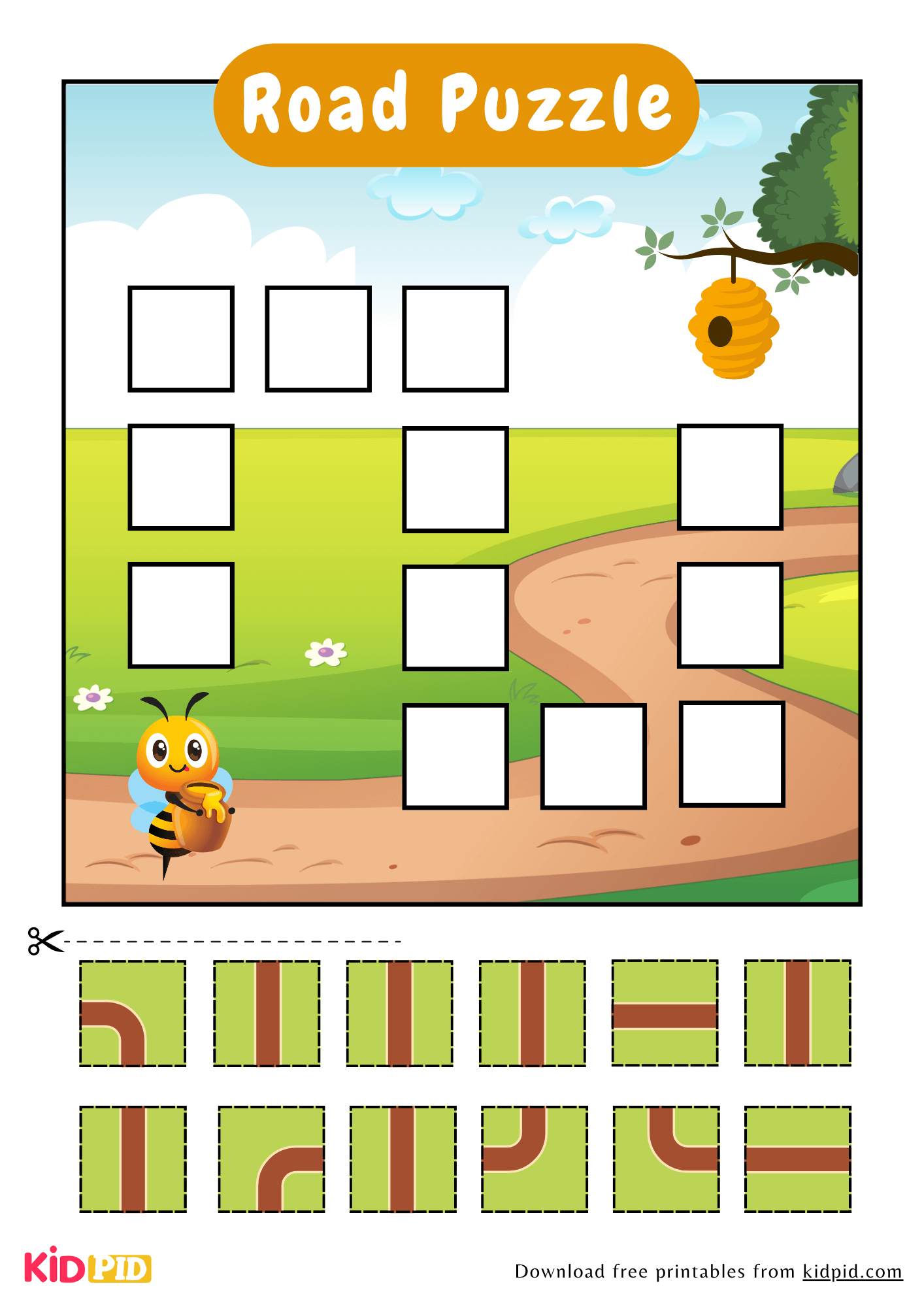 Road Puzzle Printable Activity For Kids Kidpid