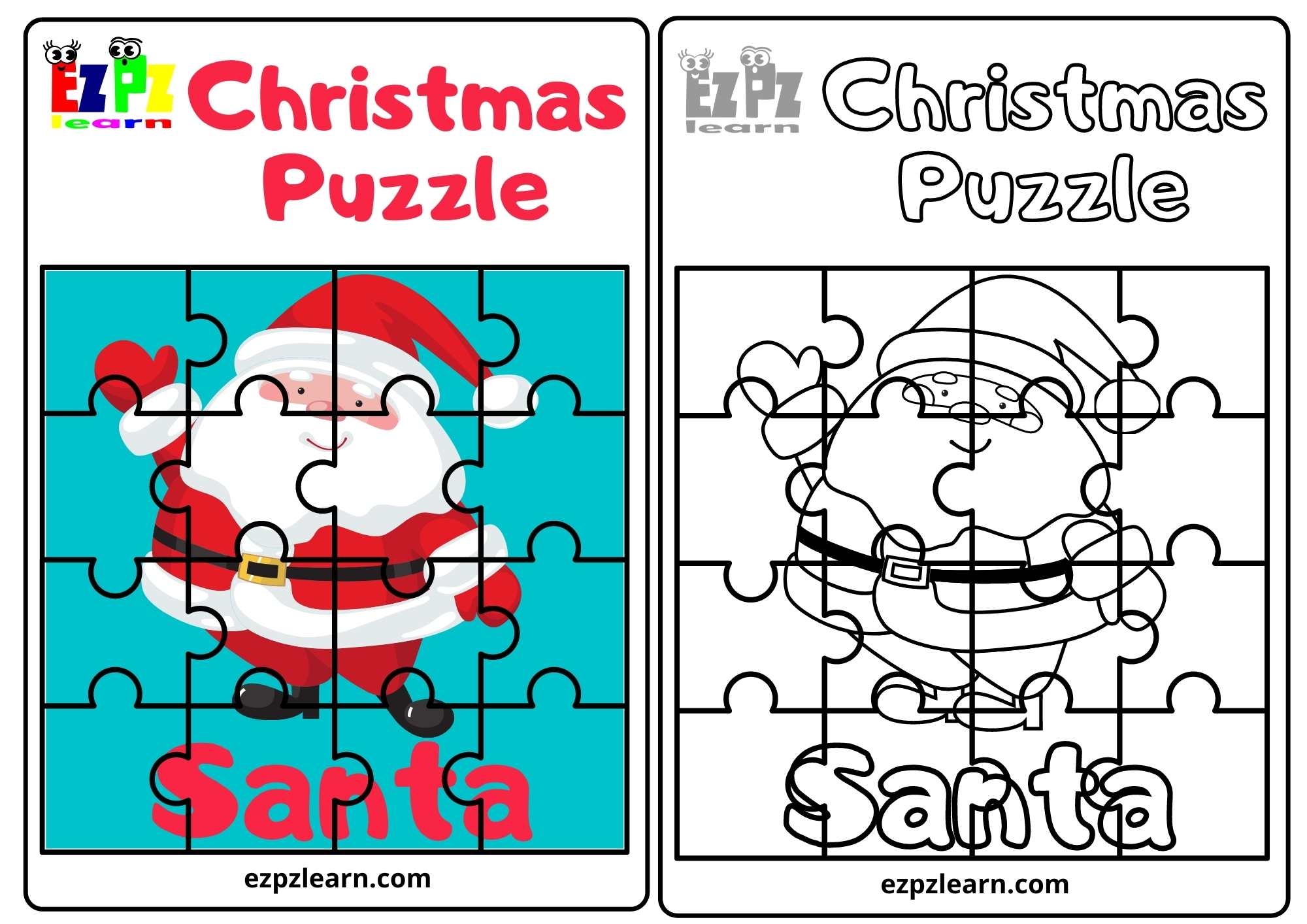 Santa Christmas Puzzle Hard Ezpzlearn