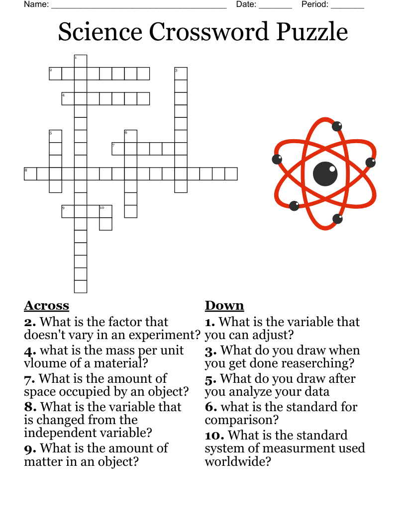 Scientific Process Crossword WordMint