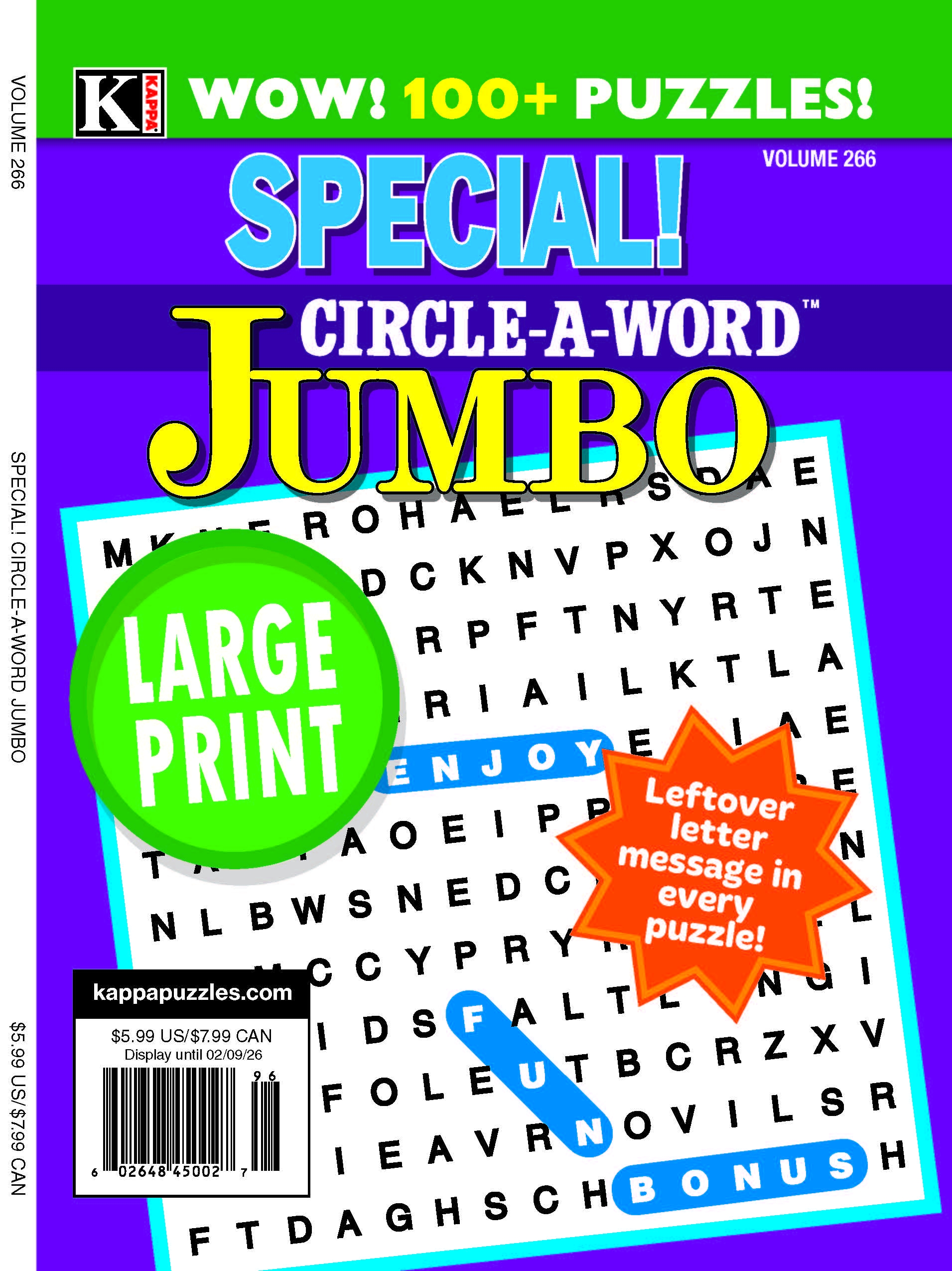 Special Circle A Word Jumbo Large Print Word Find Puzzles Kappa Puzzles