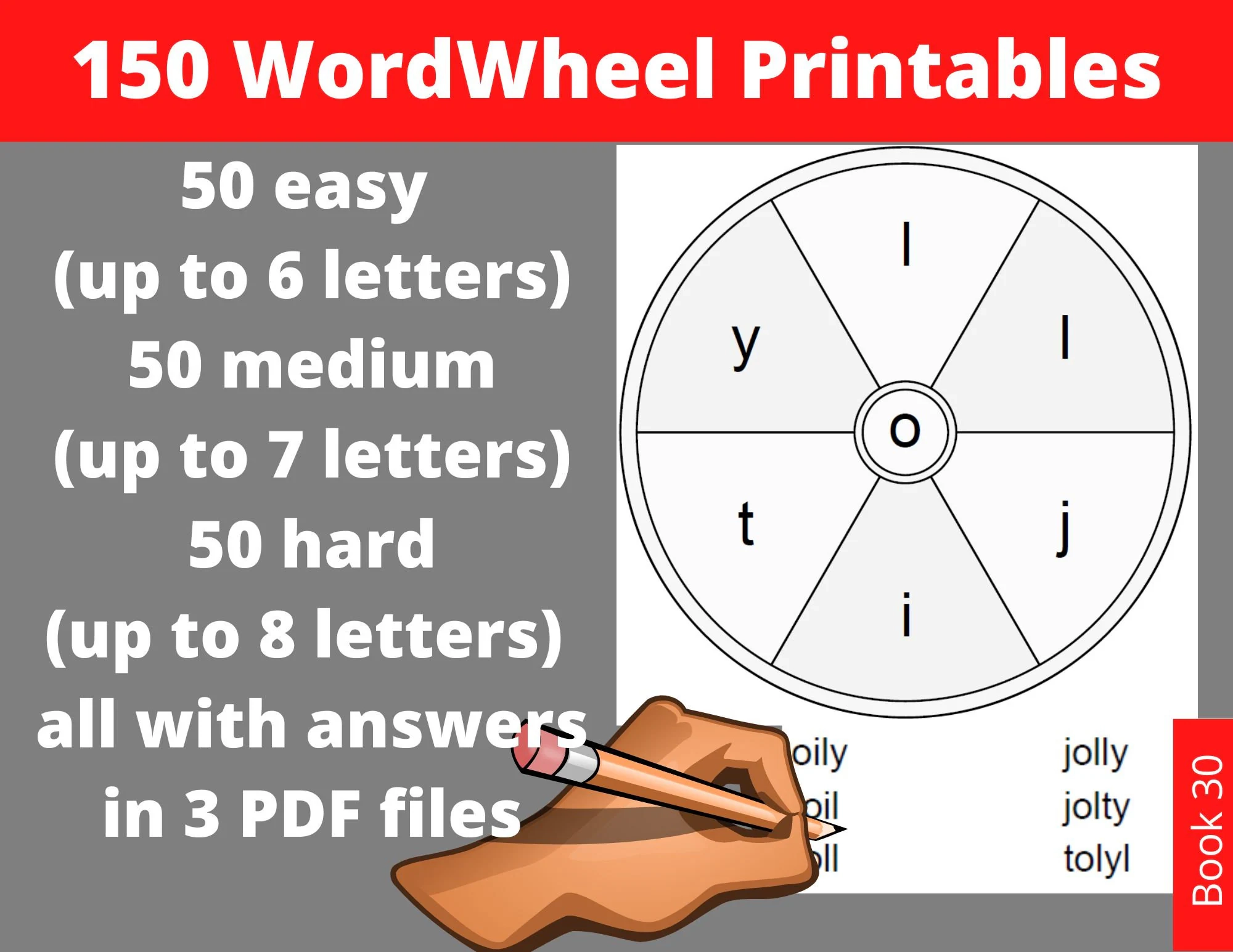 Spelling Word Wheel Puzzle 150 Word Scramble Games Printable PDF With Answers Instant Download Etsy
