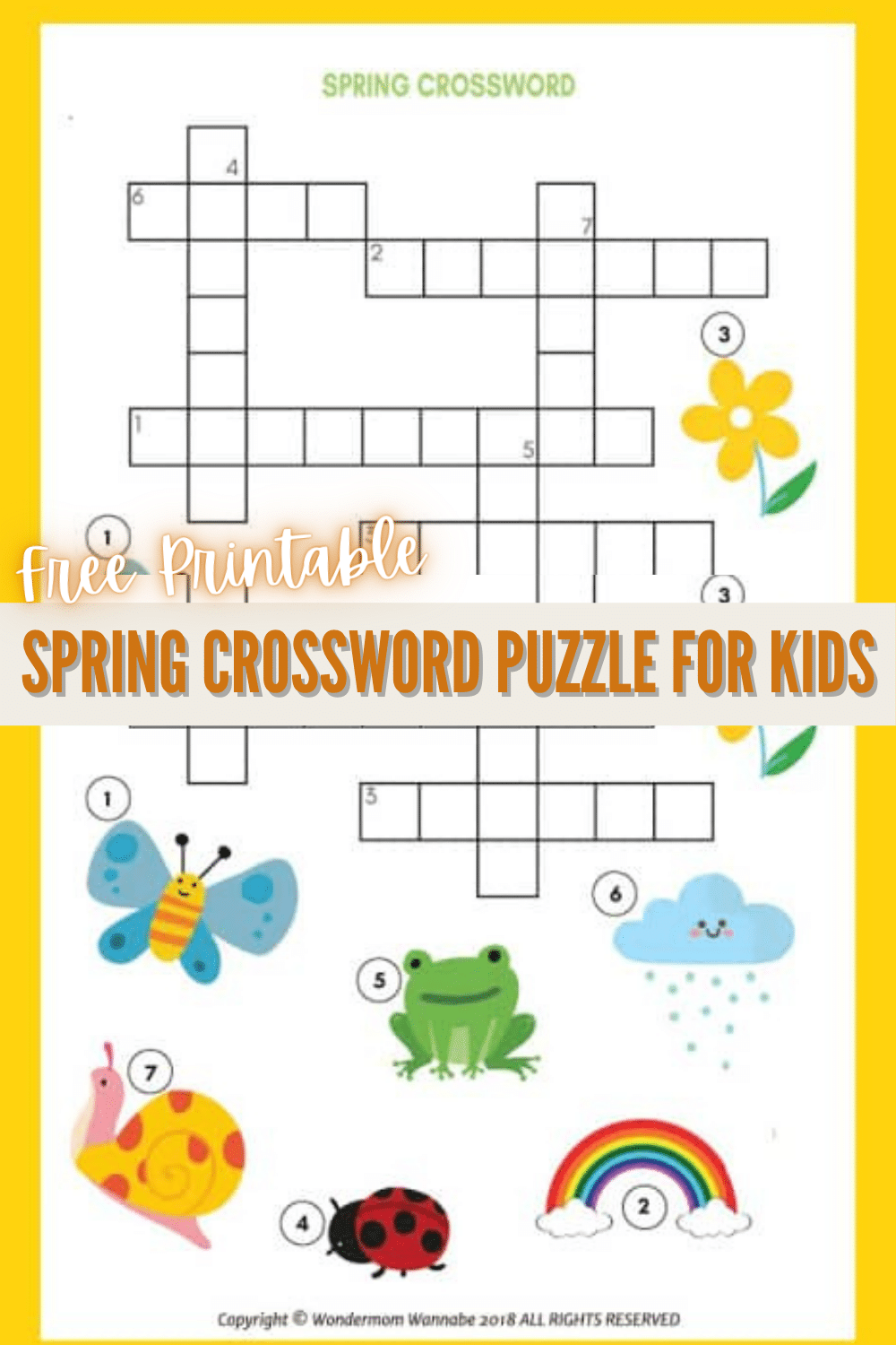 Spring Crossword Puzzle For Kids