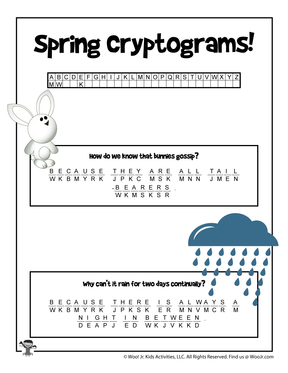 Spring Cryptogram Puzzles For Kids Woo Jr Kids Activities Children s Publishing