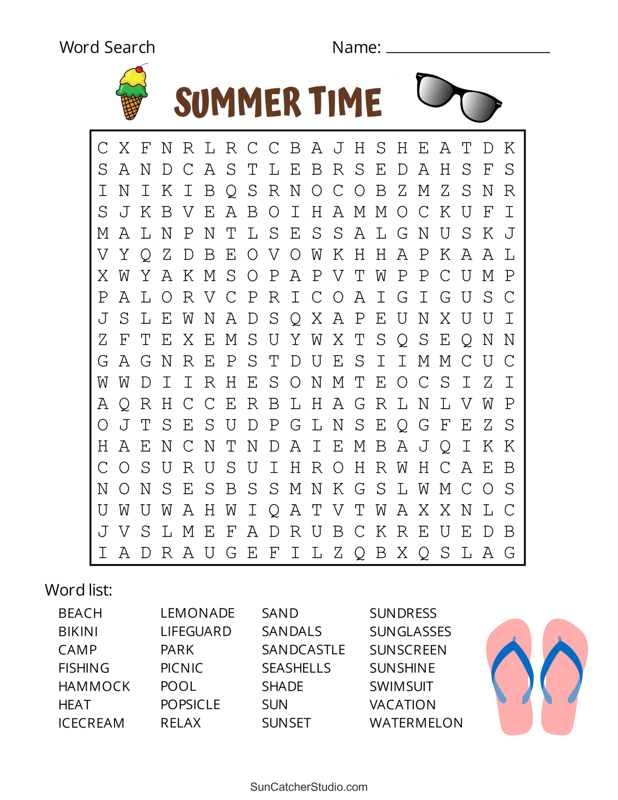 Summer Word Search Free Printable Puzzles Free Printables Lettering SVG Files Tools Apps