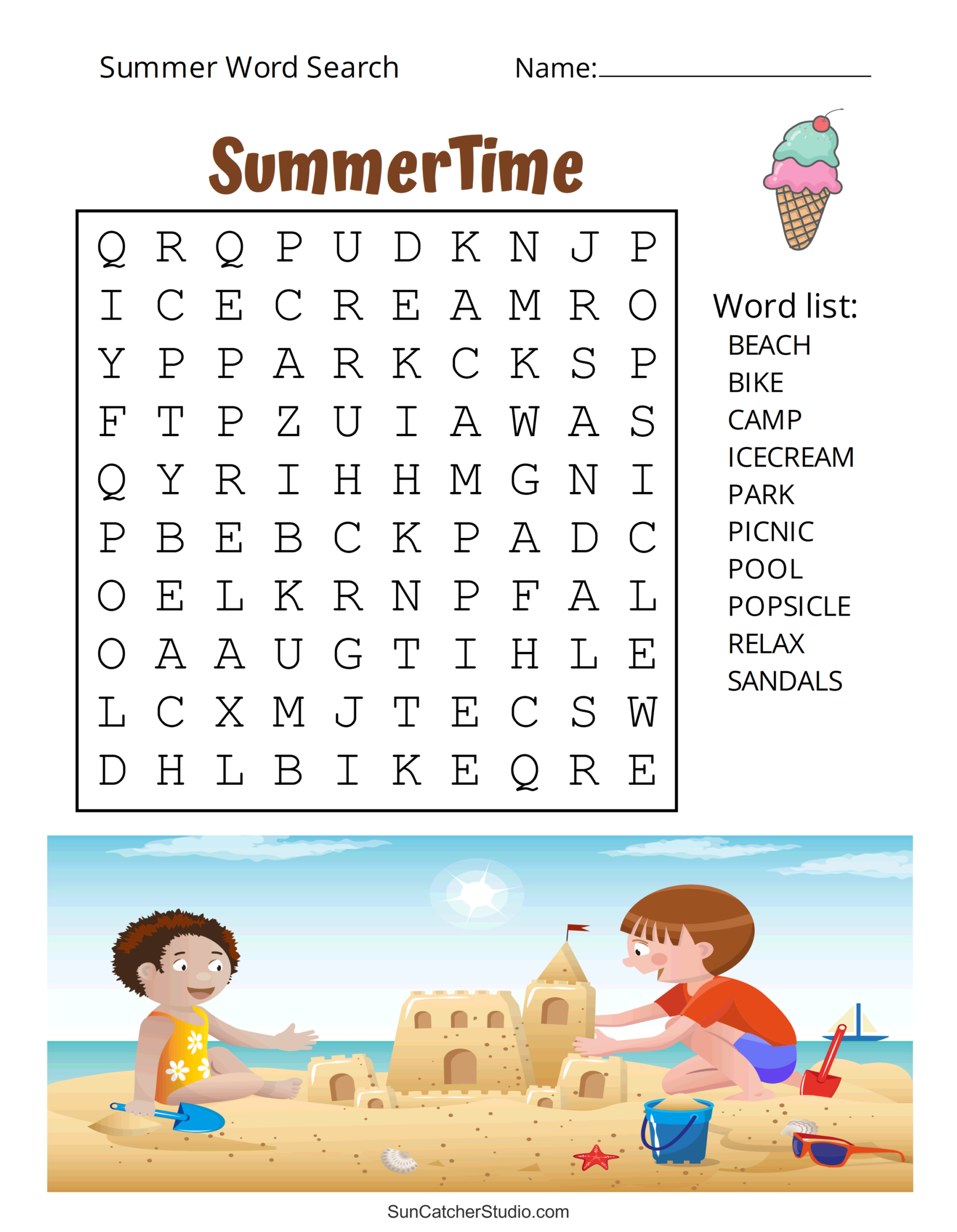 Summer Word Search Free Printable Puzzles Free Printables Lettering SVG Files Tools Apps