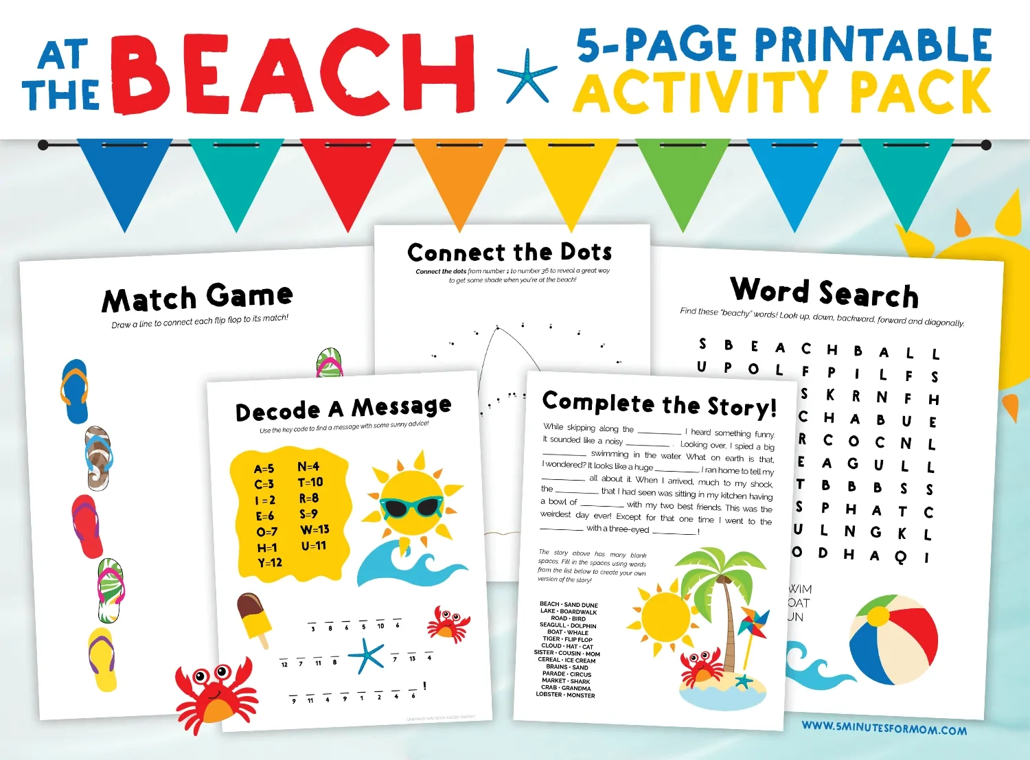 Summer Word Search Puzzles For Kids 5 Minutes For Mom