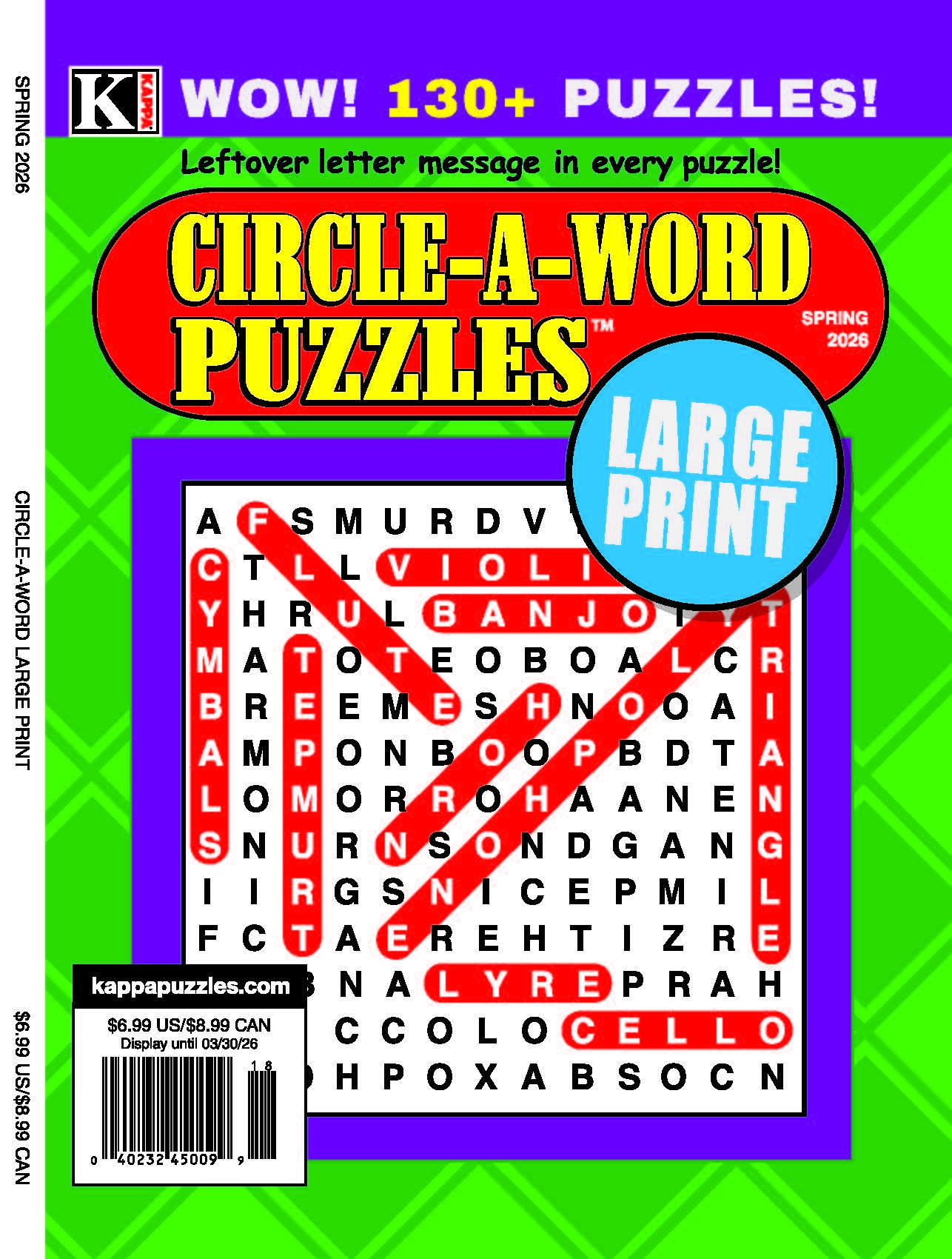 Super Circle A Word Large Print Large Print Word Find Puzzles Kappa Puzzles