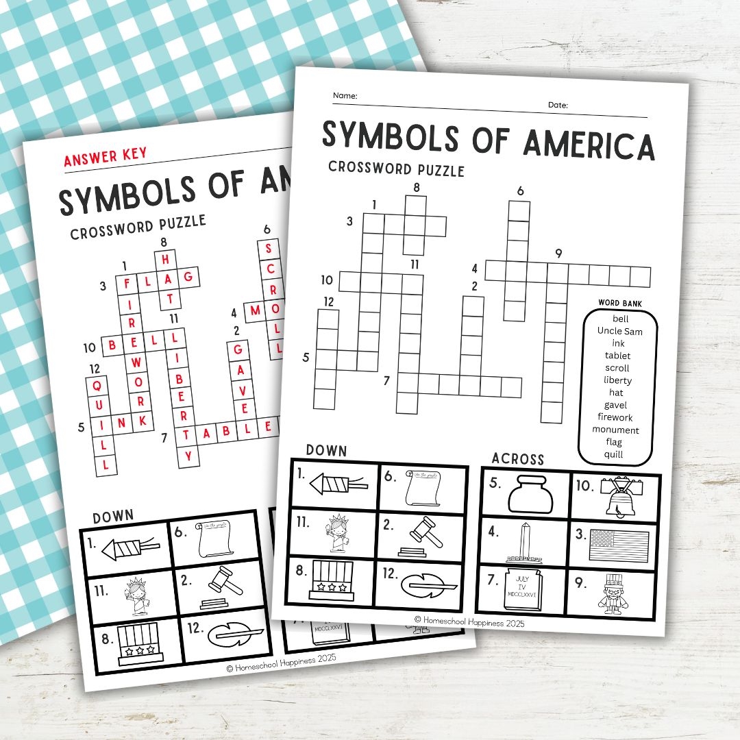 Symbols Of America Crossword Puzzle Free Printable For Kids