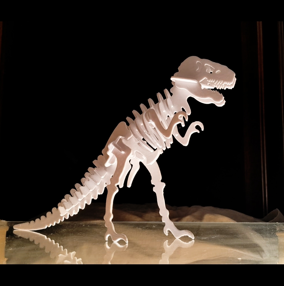  T REX 3d Puzzle Dinosaur Skeleton Printable Or Laser Cuttable Pieces 3D File For 3D Printing And CNC Machining Laser Cutting Cults