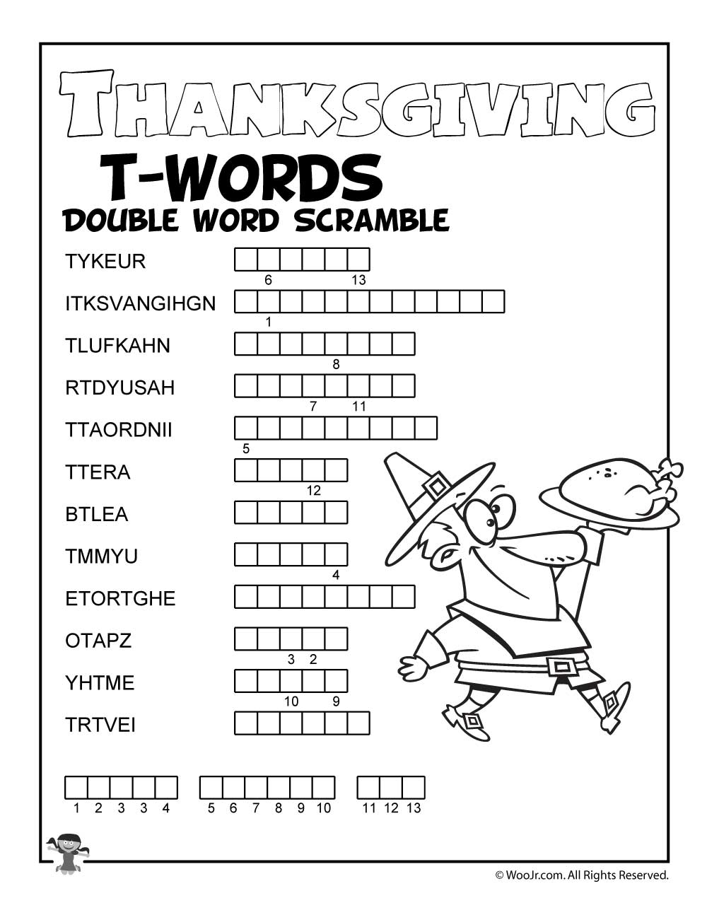 Thanksgiving Word Puzzles Woo Jr Kids Activities Children s Publishing