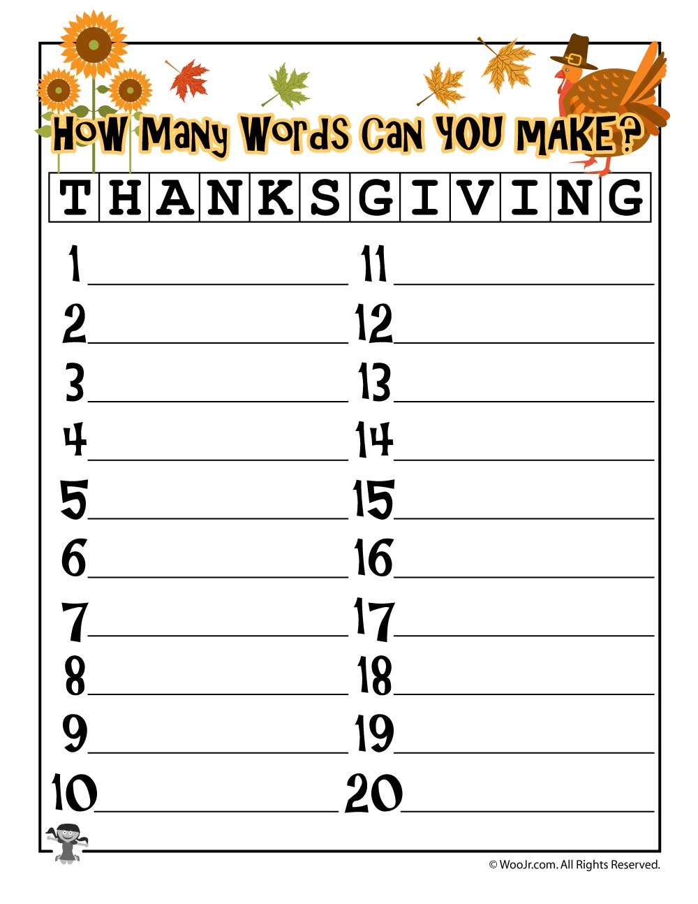 Thanksgiving Word Puzzles Woo Jr Kids Activities Children s Publishing