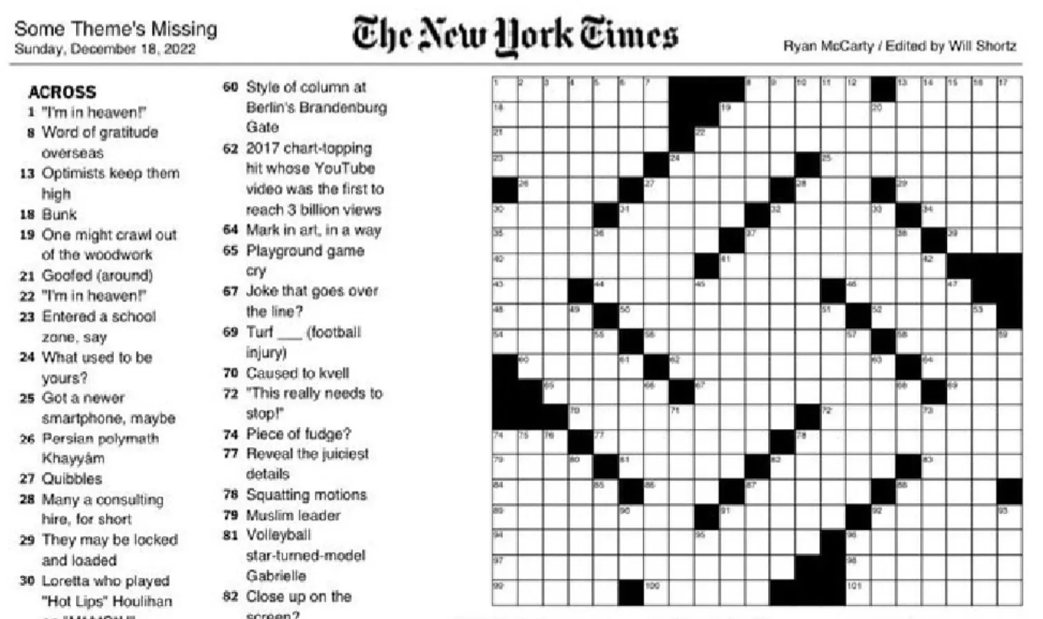 The New York Times Crossword Puzzle Looks Like A Swastika Here s What It Said The Last Time This Happened Boing Boing