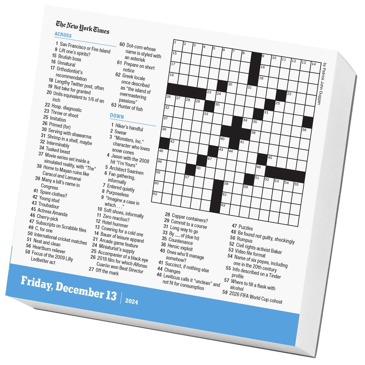 The New York Times Daily Crossword Page A Day Calendar 2024 By Calendars Workman Will Shortz Zenith Bookstore