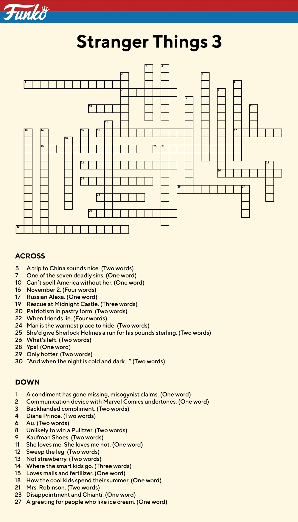 The Puzzler Stranger Things Season 3 Edition