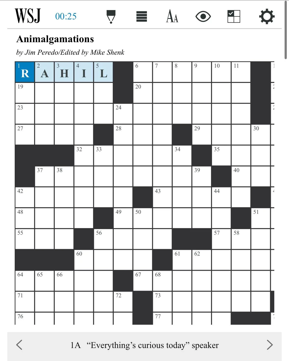 The WSJ Crossword Brought Me Joy This Week R joytactics