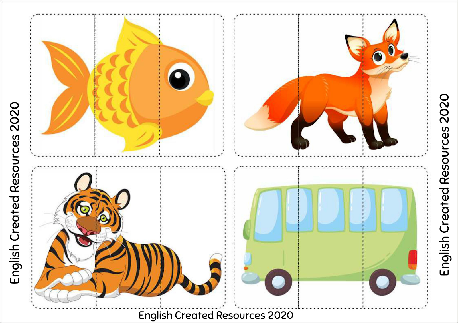 Three Piece Puzzles English Created Resources