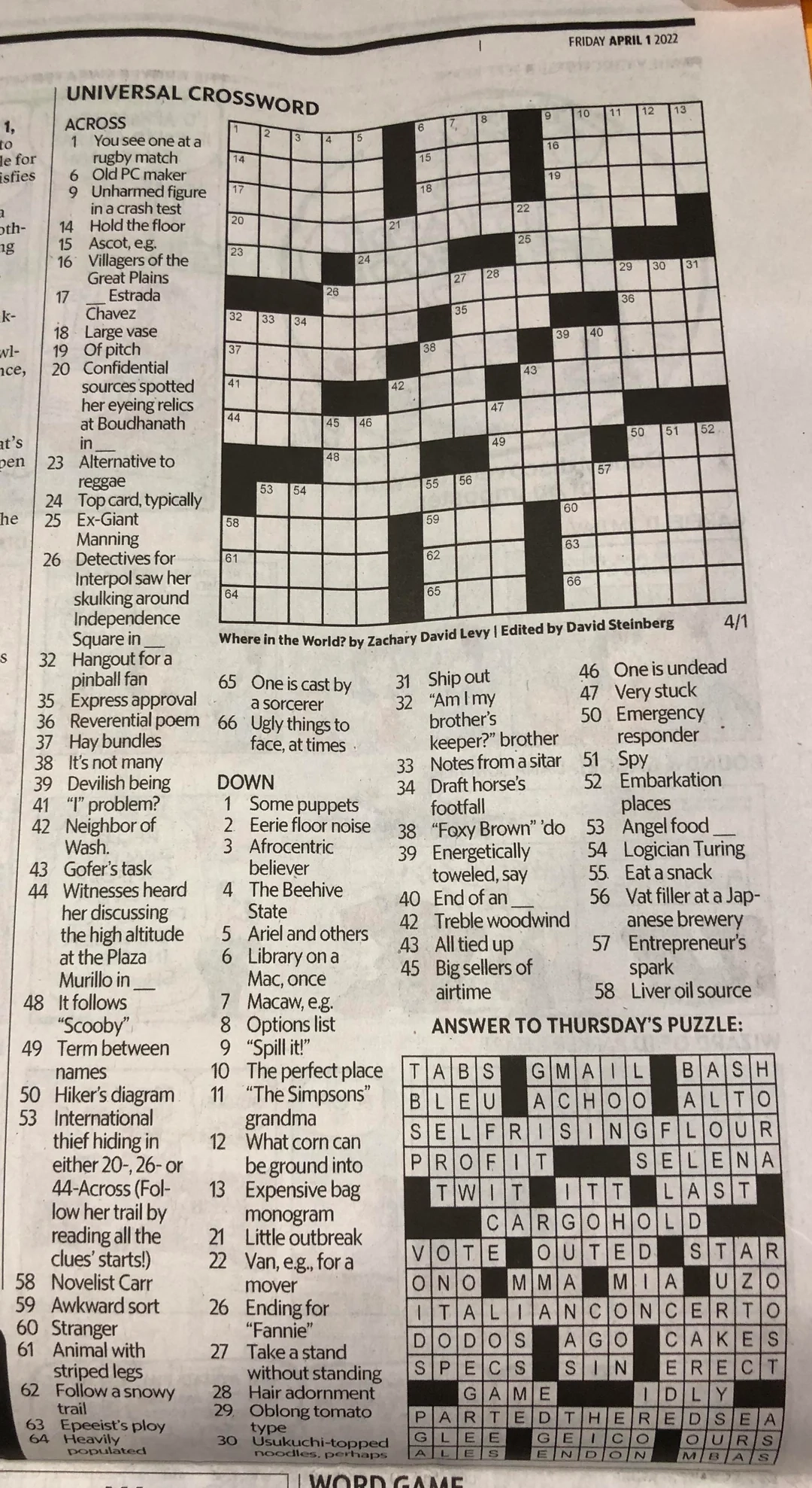 Today s Universal Crossword Is Relevant To Our Interests read The Clues For 20 26 44 And 53 Across R carmensandiego