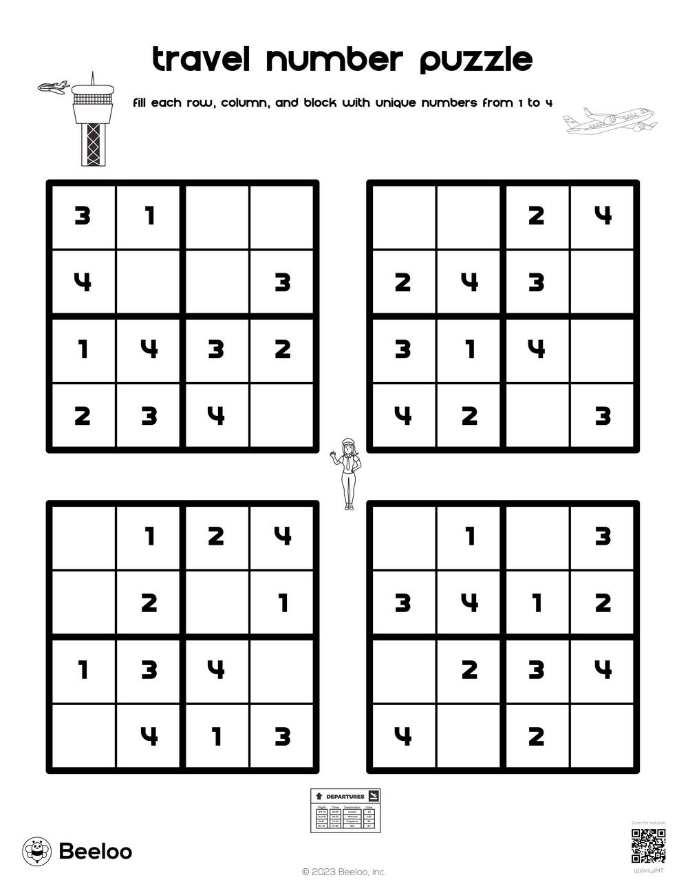 Travel Number Puzzle Beeloo Printable Crafts And Activities For Kids